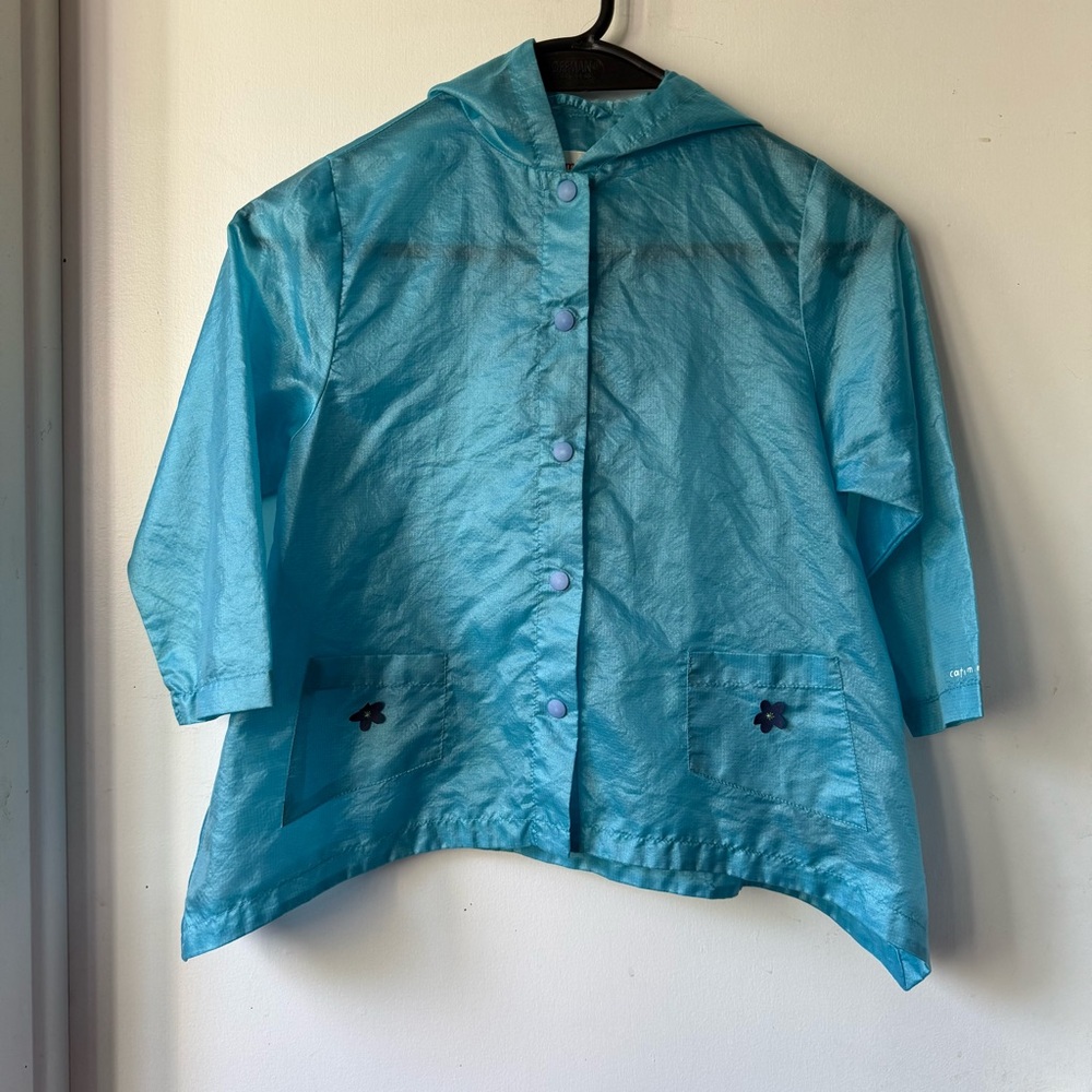 European Catimini A-line Aqua Blue girls wind jacket windbreaker, 3,4,5